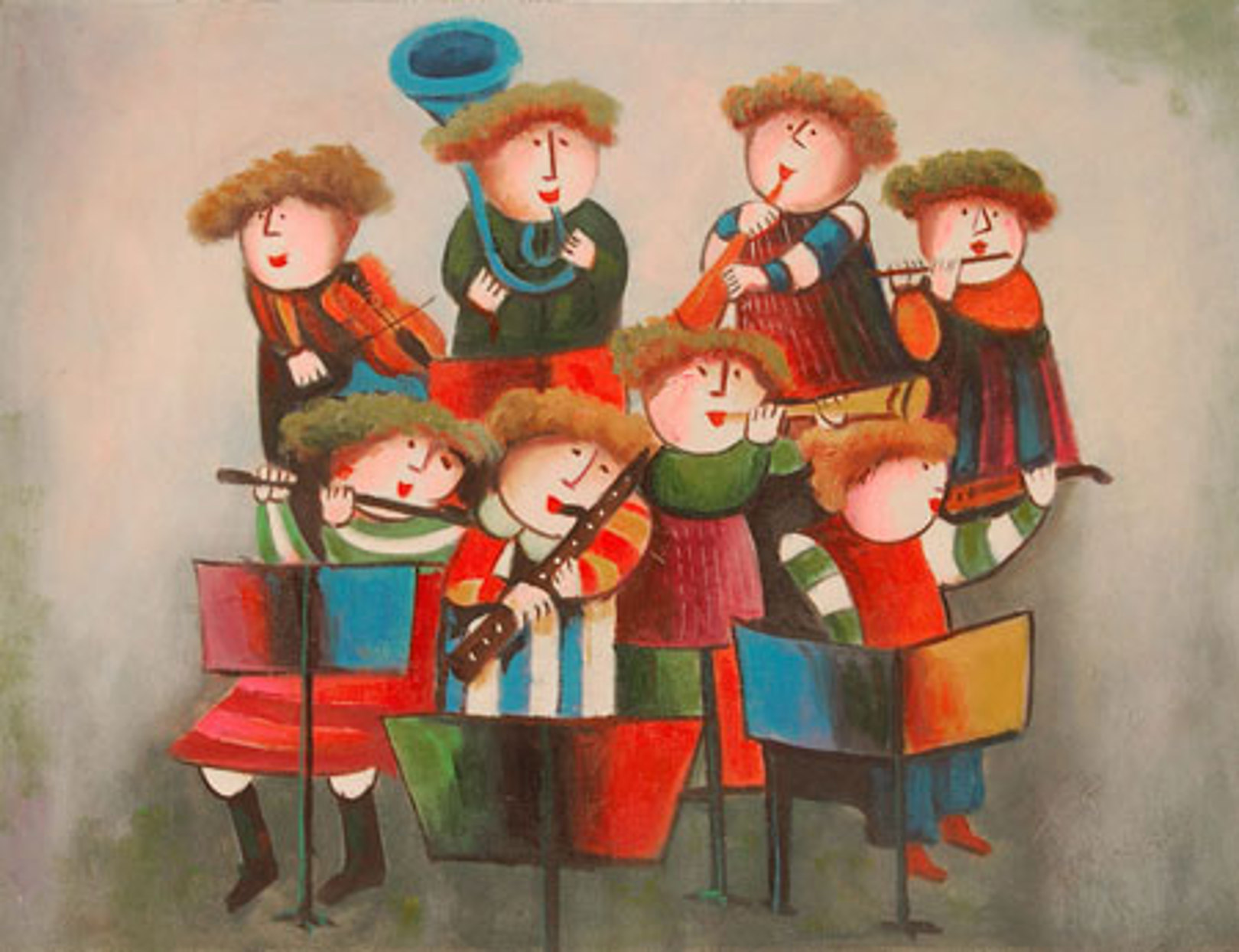 Quadro Orchestra di bambini di Roy Ball Pittura infantile, falso d'autore  40x30cm Classici