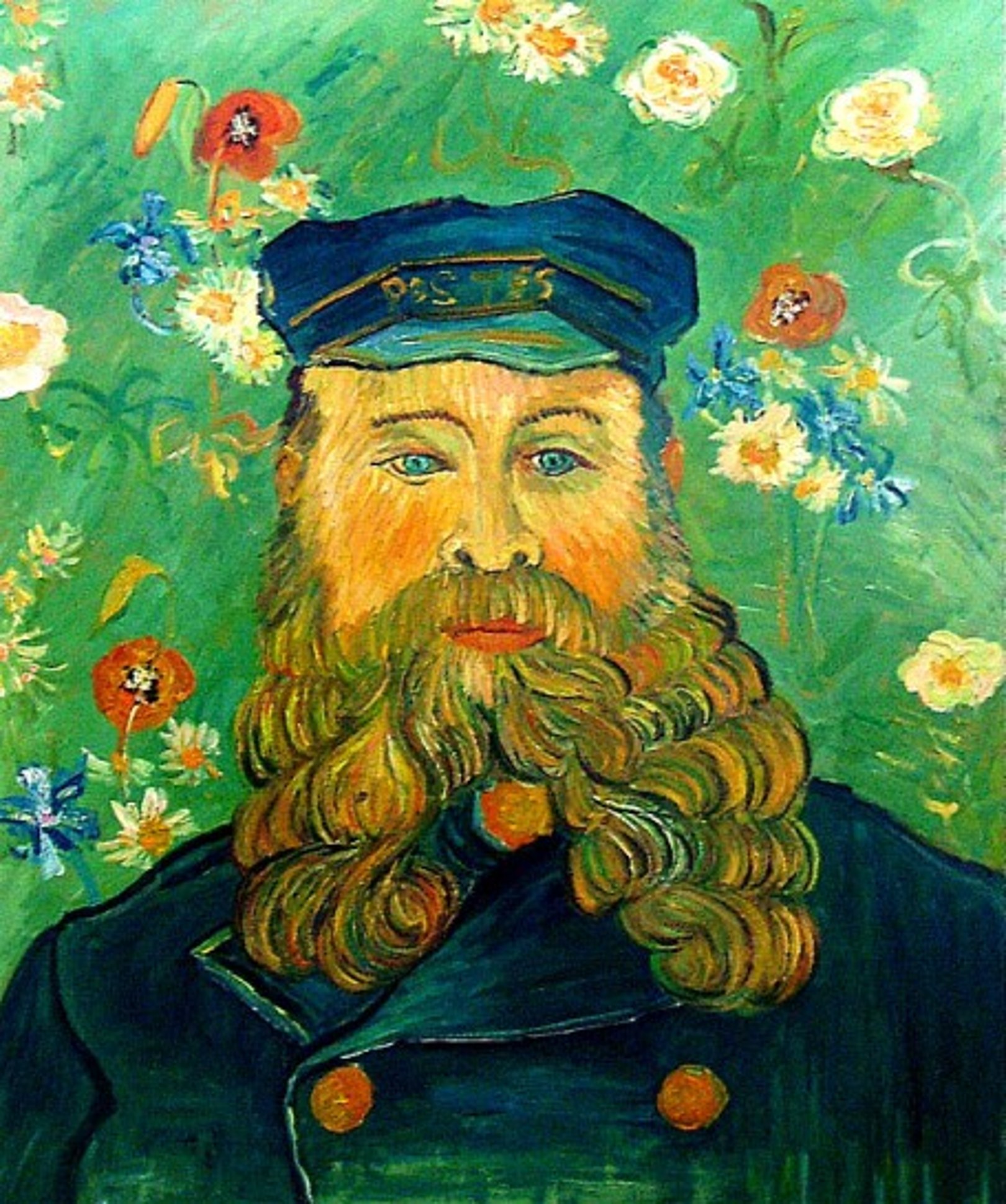 Quadro il postino di Van Gogh, falso d'autore 60x50cm Novecento