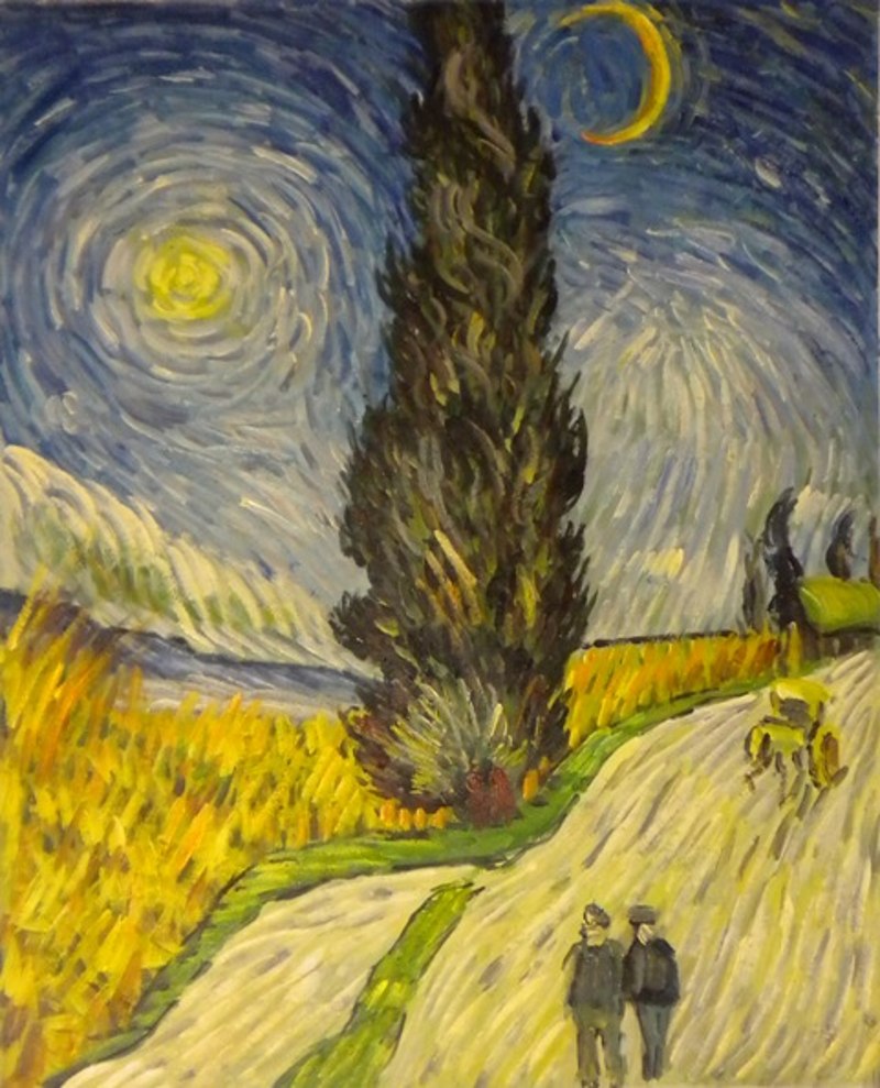 Quadro di Van Gogh la strada con cipressi, stampa su tela