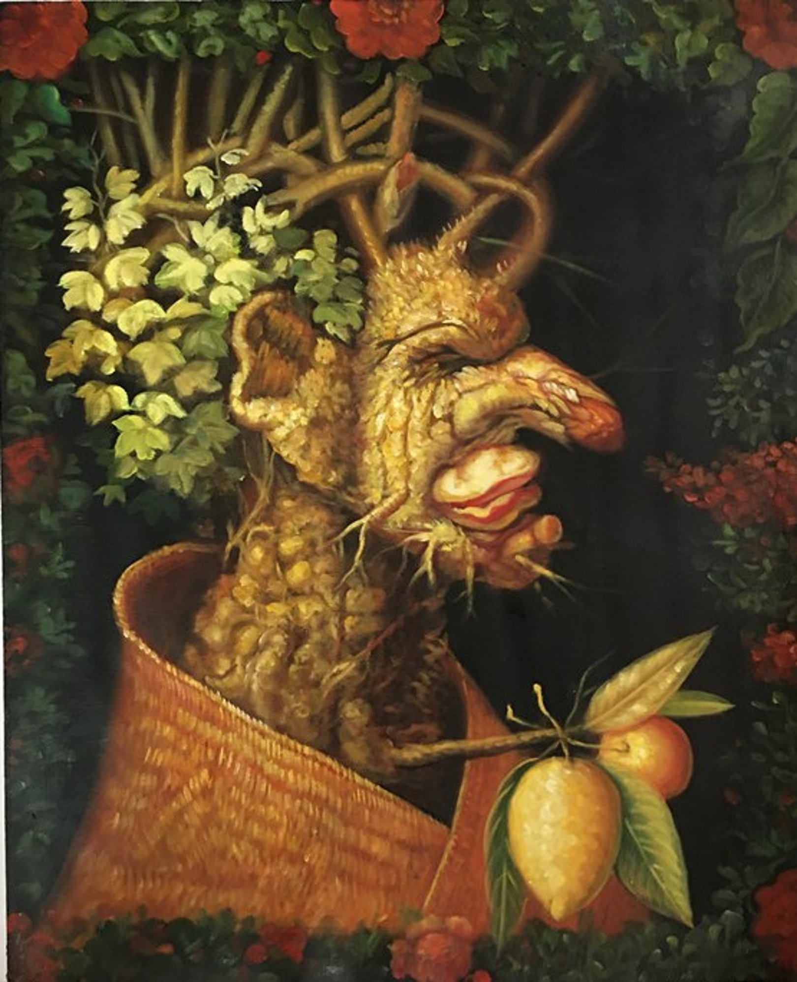 Quadro Estate di Arcimboldo, falso d'autore 90x60cm