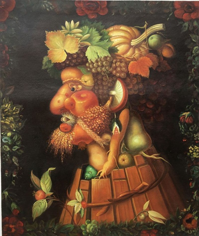 Quadro Autumn di Arcimboldo, falso d'autore 50x40cm Ritratti